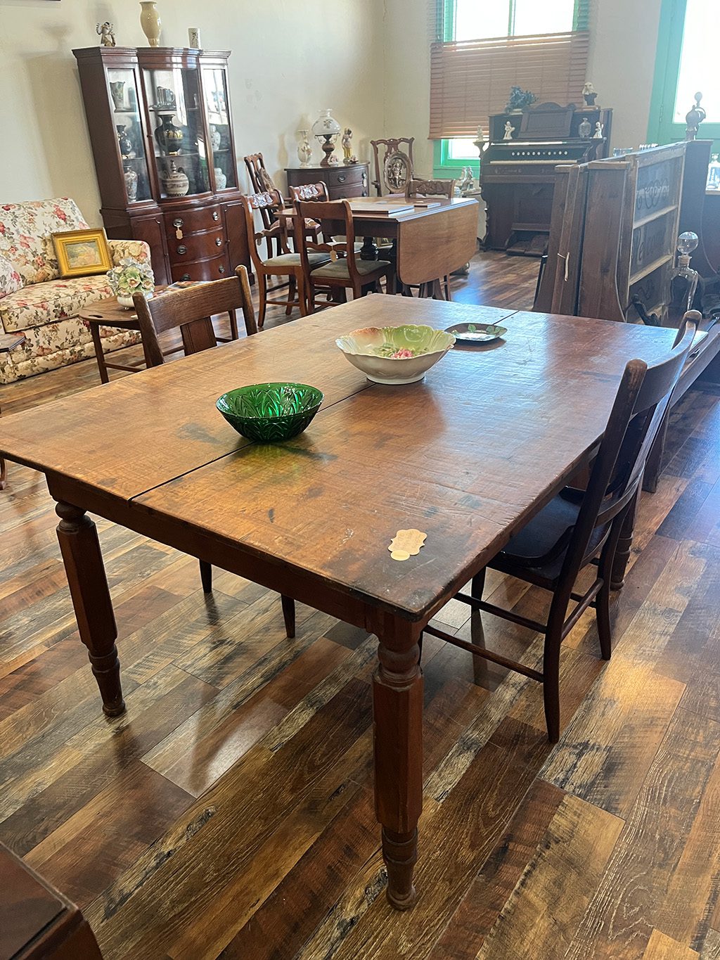 Antique farmhouse table Antique Wooden Farmhouse Dining Table - Image 1