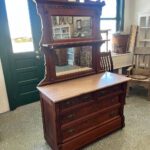 Antique Victorian Marble Top Dresser with Double Mirrors