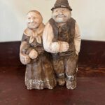 Antique Ceramic Old Couple Taking a Walk