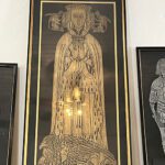 1950's Brass Etched Noblewoman in Prayerful Pose
